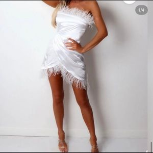 Zara White Feather Dress